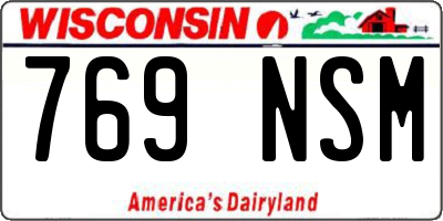WI license plate 769NSM