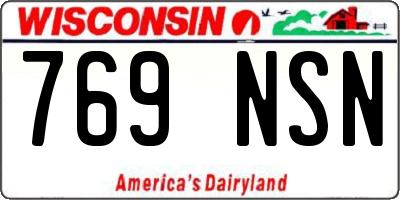 WI license plate 769NSN