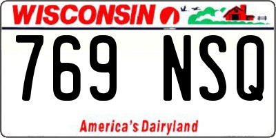WI license plate 769NSQ