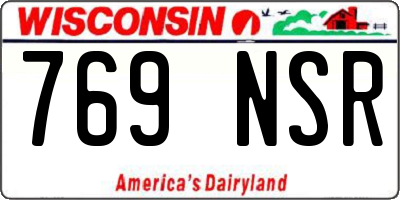 WI license plate 769NSR
