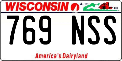 WI license plate 769NSS