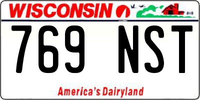 WI license plate 769NST