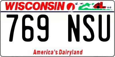 WI license plate 769NSU