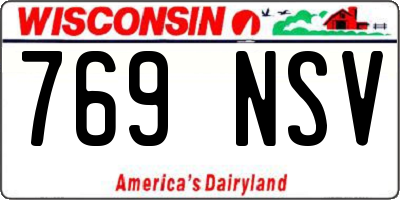WI license plate 769NSV