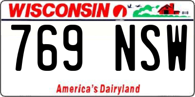 WI license plate 769NSW
