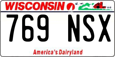 WI license plate 769NSX