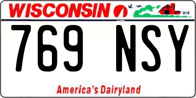WI license plate 769NSY