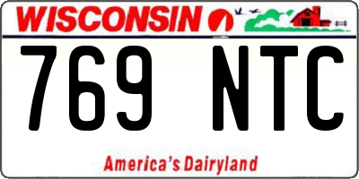 WI license plate 769NTC