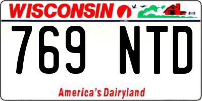WI license plate 769NTD