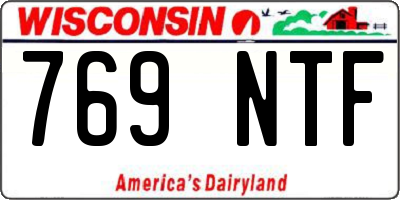 WI license plate 769NTF