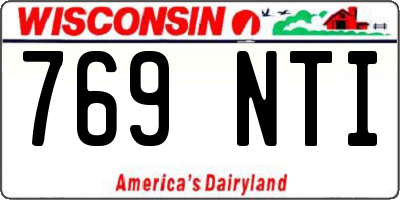 WI license plate 769NTI