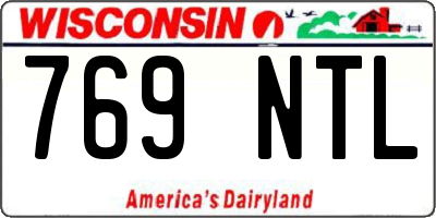 WI license plate 769NTL