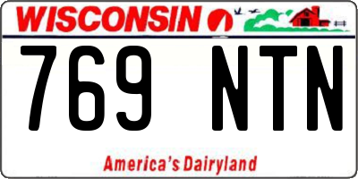 WI license plate 769NTN