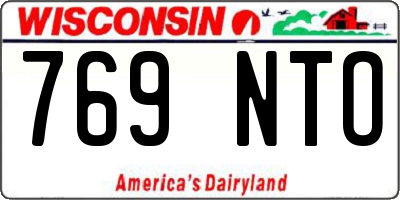 WI license plate 769NTO