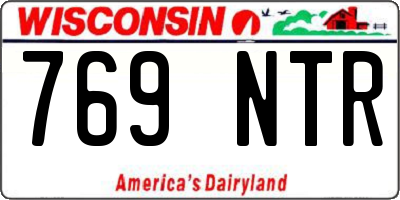 WI license plate 769NTR