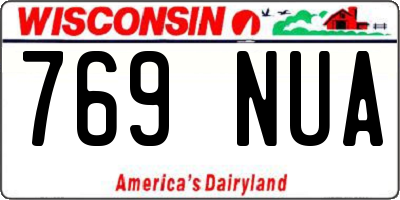 WI license plate 769NUA