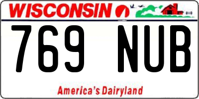 WI license plate 769NUB