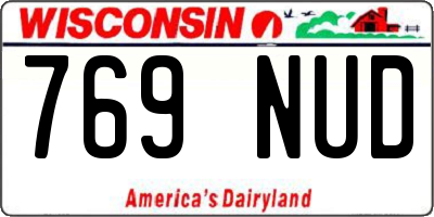 WI license plate 769NUD