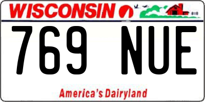 WI license plate 769NUE