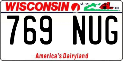 WI license plate 769NUG
