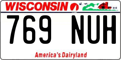WI license plate 769NUH