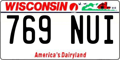 WI license plate 769NUI
