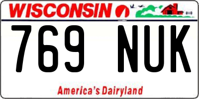 WI license plate 769NUK
