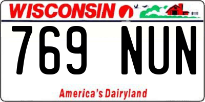 WI license plate 769NUN