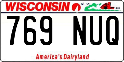 WI license plate 769NUQ