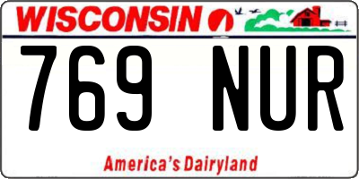 WI license plate 769NUR