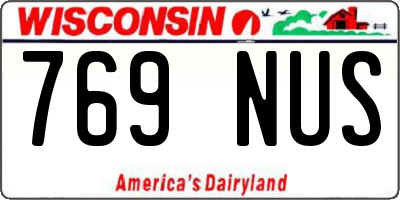 WI license plate 769NUS