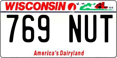 WI license plate 769NUT