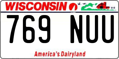 WI license plate 769NUU