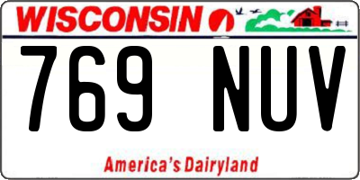 WI license plate 769NUV