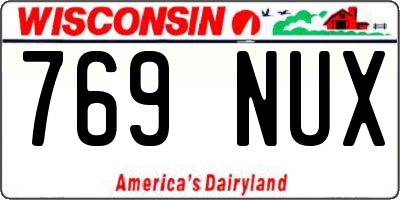 WI license plate 769NUX
