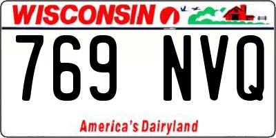 WI license plate 769NVQ