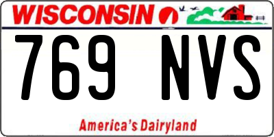 WI license plate 769NVS