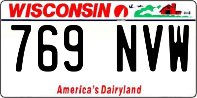 WI license plate 769NVW