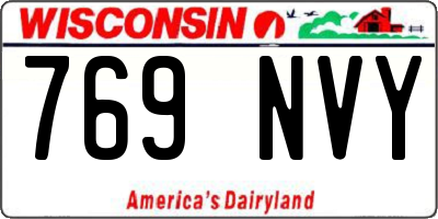 WI license plate 769NVY