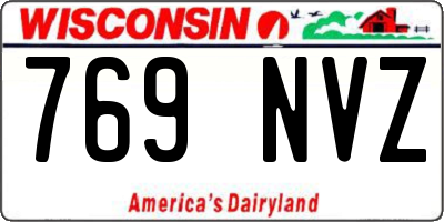 WI license plate 769NVZ