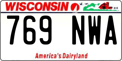 WI license plate 769NWA