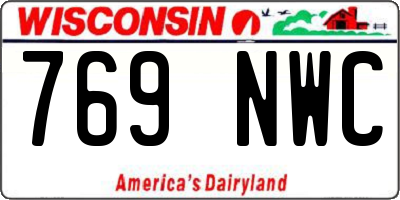 WI license plate 769NWC