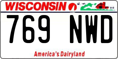 WI license plate 769NWD