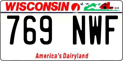 WI license plate 769NWF