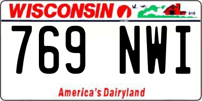 WI license plate 769NWI