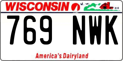 WI license plate 769NWK