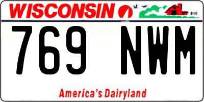 WI license plate 769NWM