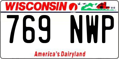 WI license plate 769NWP