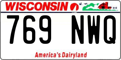 WI license plate 769NWQ