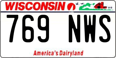 WI license plate 769NWS